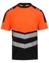 RG530 TRS280 Regatta High Visibility X-Pro T-Shirt Black / Hi-vis Orange colour image