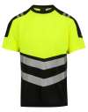 RG530 TRS280 Regatta High Visibility X-Pro T-Shirt Black / Hi-Vis Yellow colour image