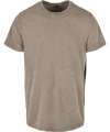 BY190 Acid washed round neck tee Dark Khaki colour image