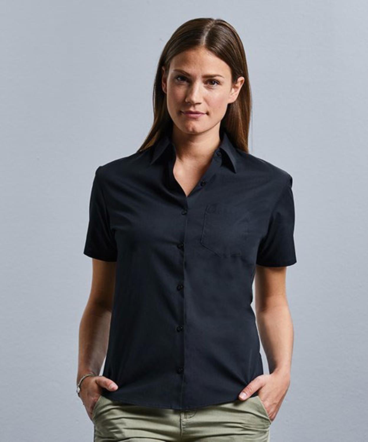 937F Ladies S/S Cotton Poplin Shirt secondary Image