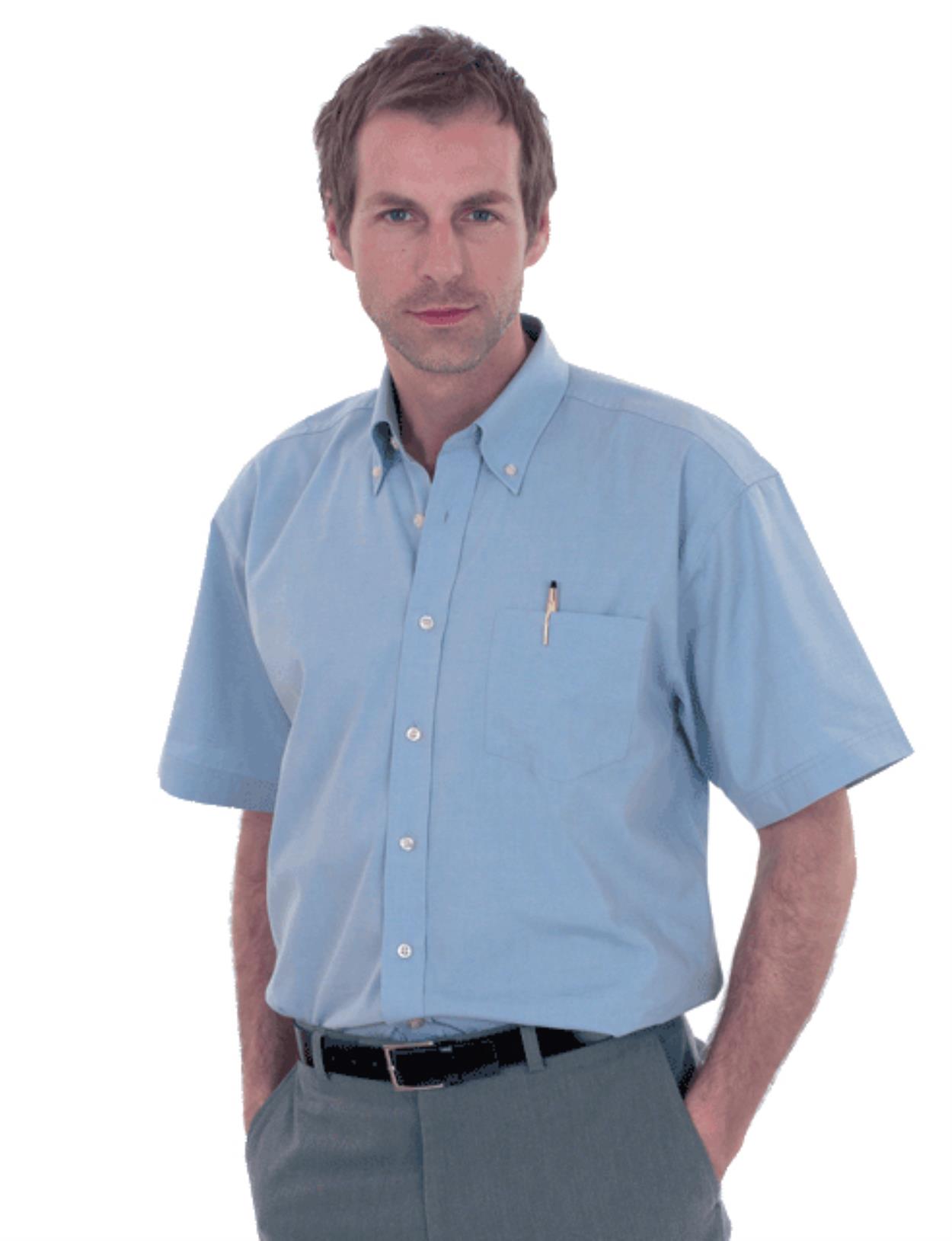 UC702 Mens Pinpoint Oxford Half Sleeve Shirt Image 1