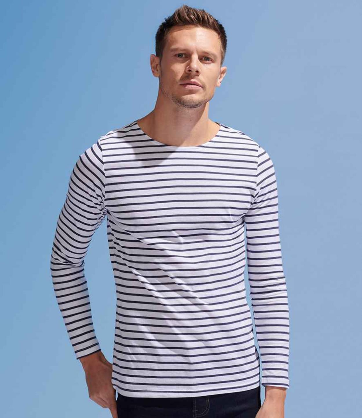 01402 Marine Long Sleeve Striped T-Shirt Image 1