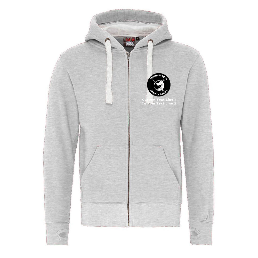 White Dragon Zip Hoodie Adults