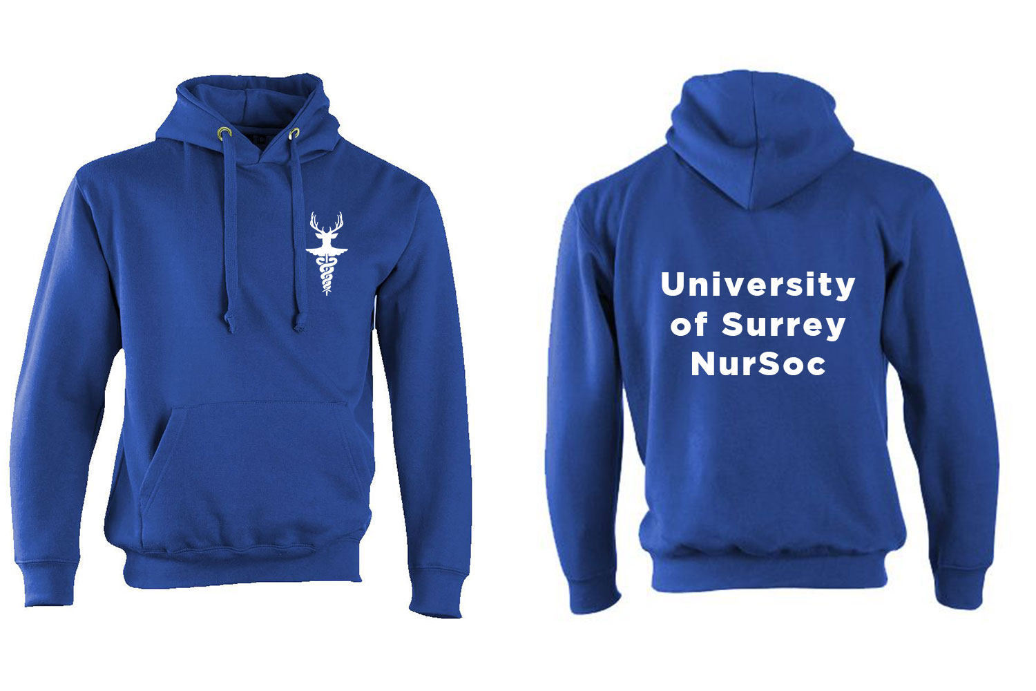 Surrey NurSoc White Embroidered Hoodie