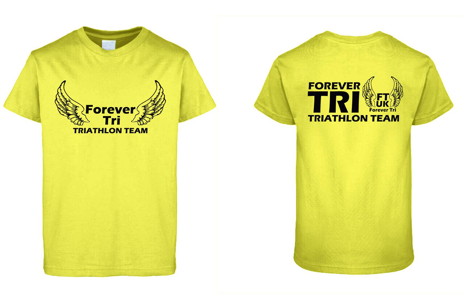 Forever Tri Large Logo Tee Yellow