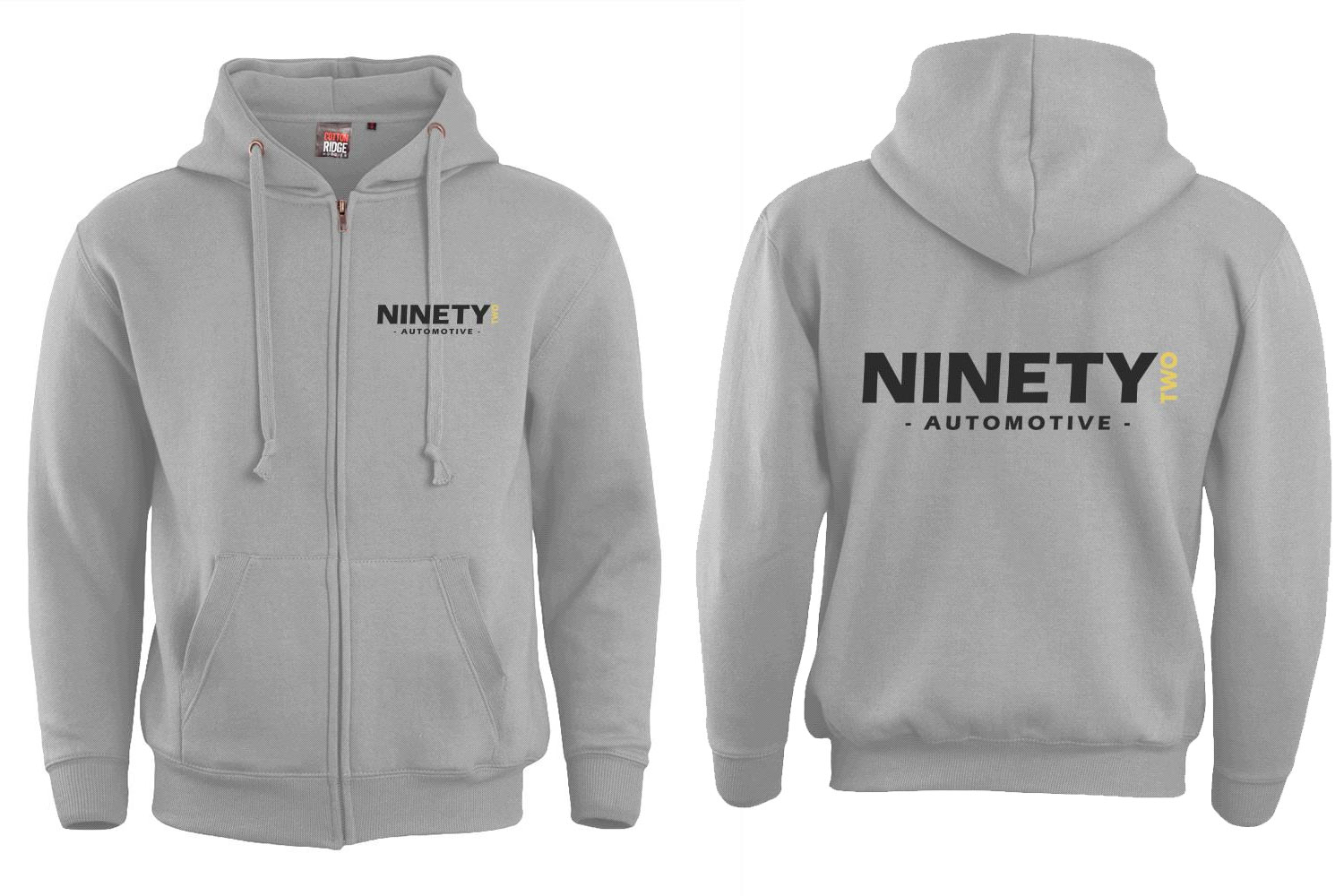 Ninety2 Premium Zip Hoodie Black Logo