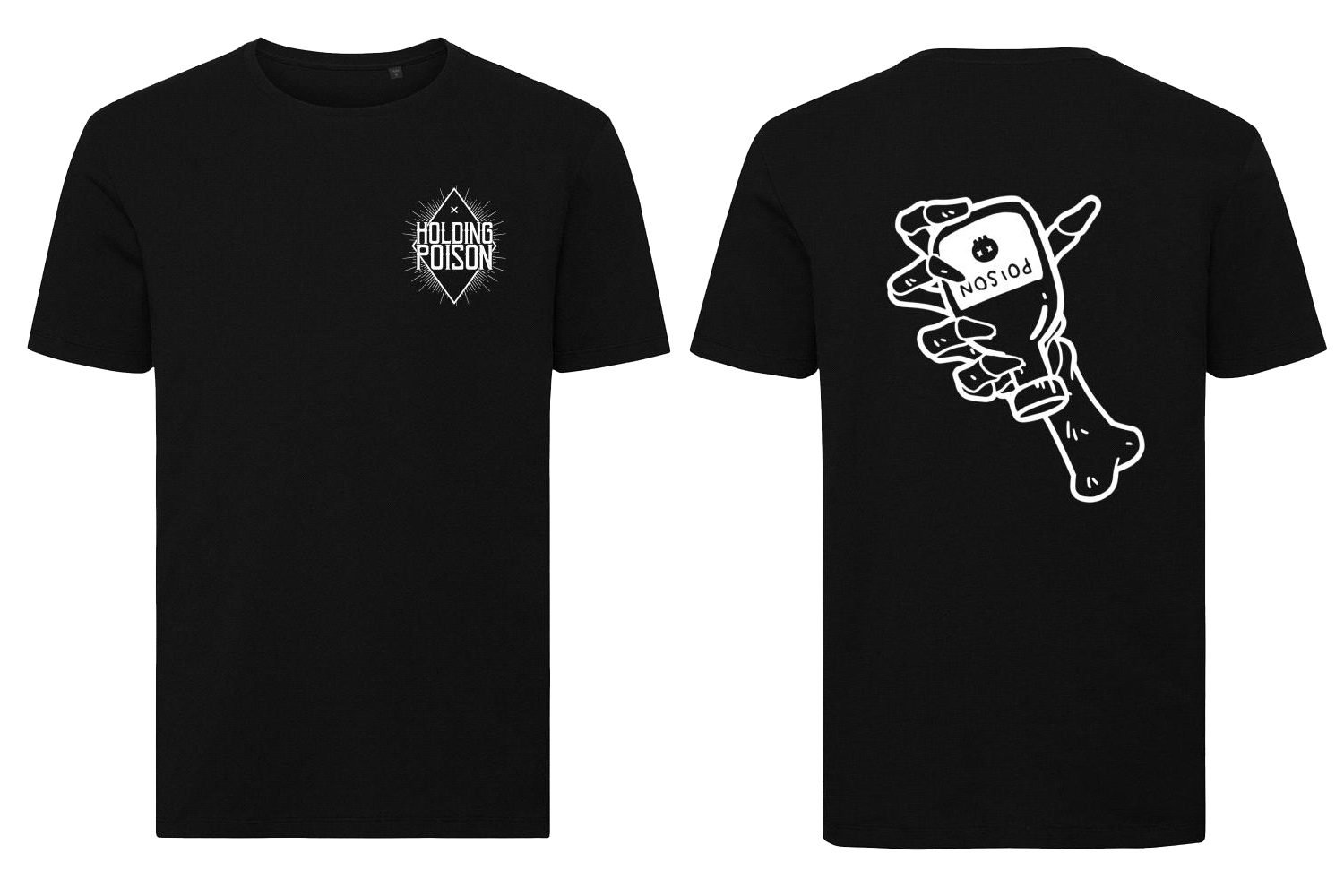 Holding Poison Women Tshirt- White Print