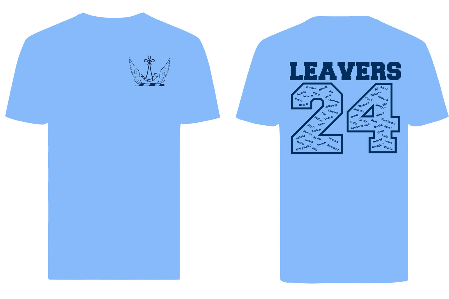 Hurlingham Adult Leavers 24 T-shirt -Sky