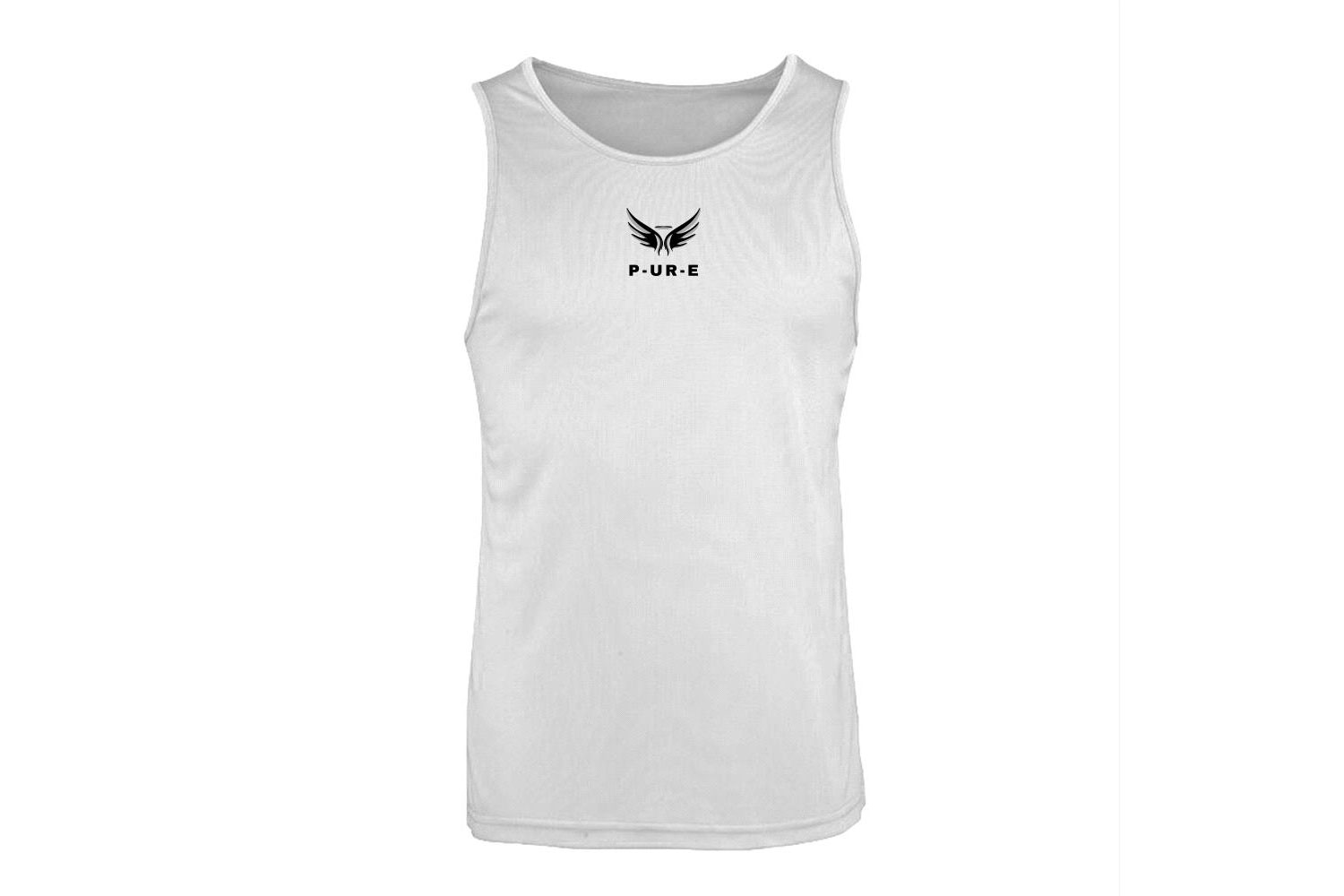 P-UR-E Black Logo Sports Vest