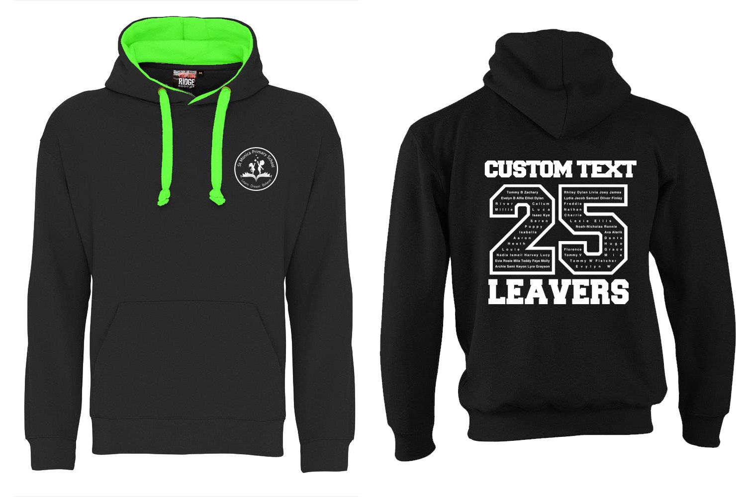 St Monicas Leavers 25 Contrast Hoodie