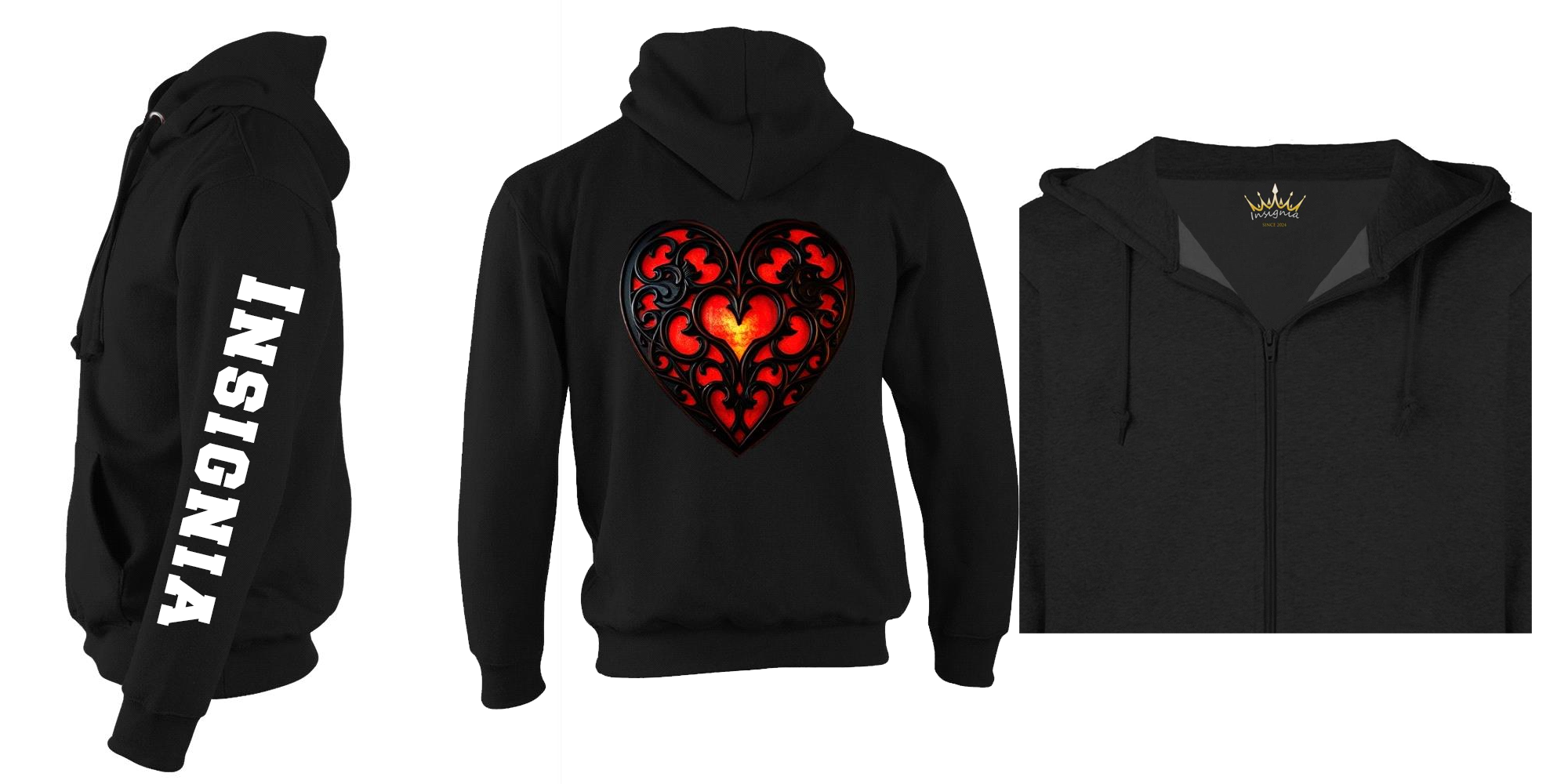 Heart Zipped Hoodie