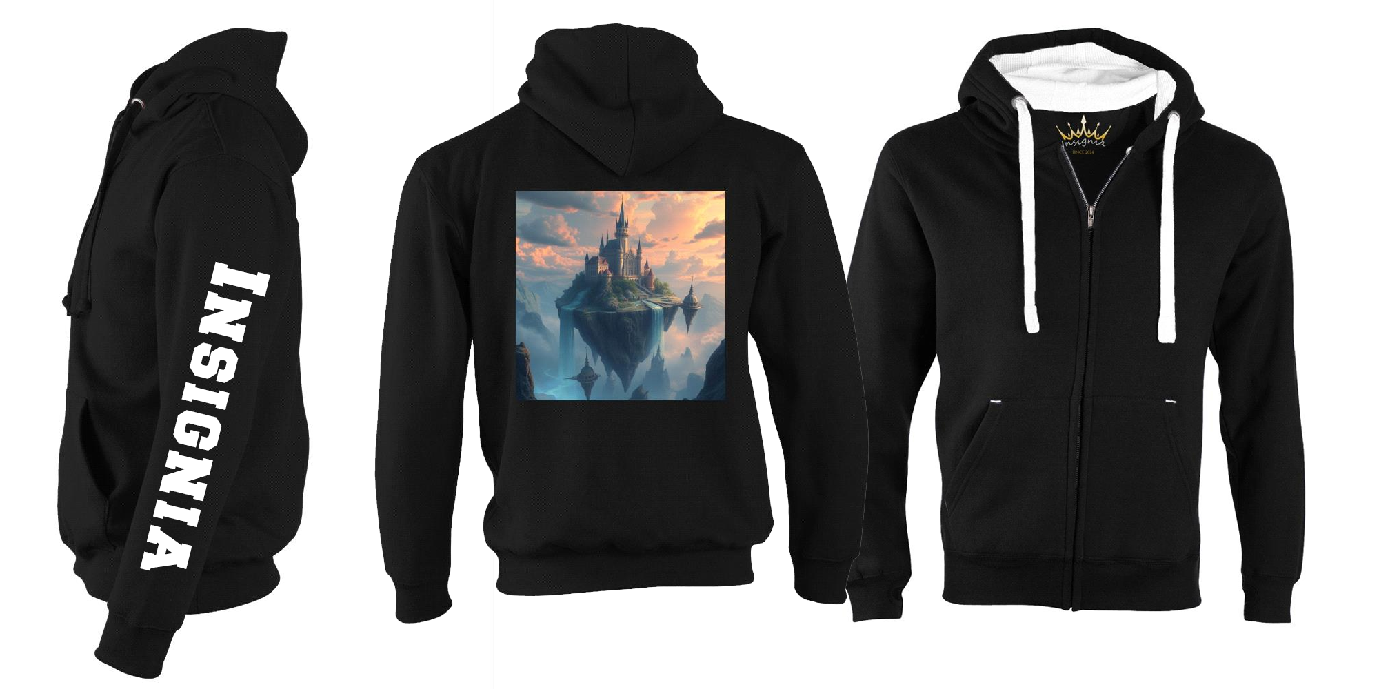 insignia Castle fleece zipped hoodie