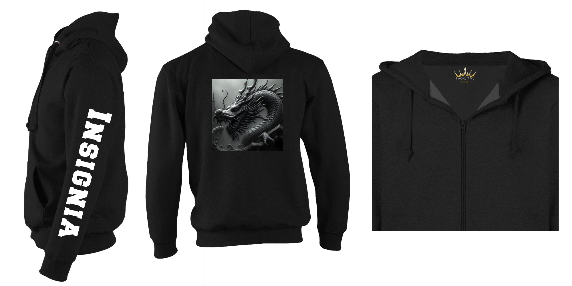 Insigna Zip dragon Hoodie