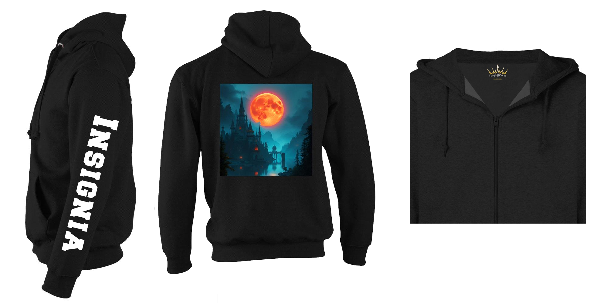 Moon and Castle Zipped hoodie