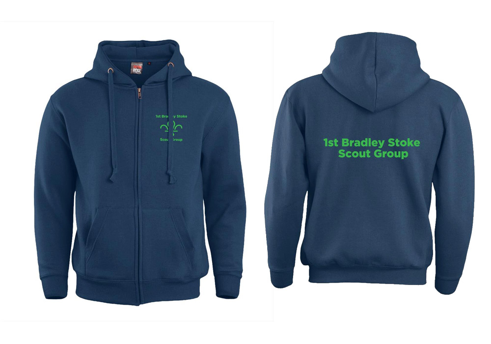 1st new bradley Adults Zip hoodie navy