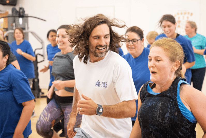 Custom t-shirts for Blue Light Card Joe Wicks event