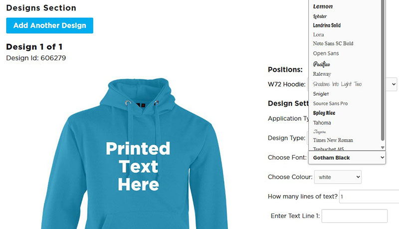 How to change the font on your text design