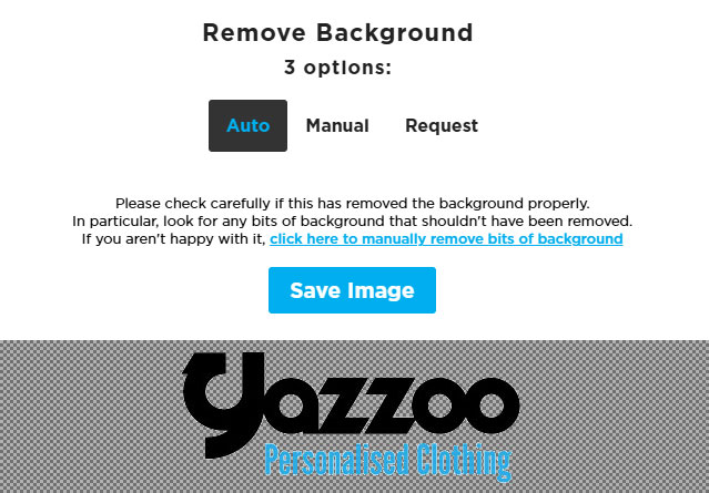 Auto background removal preview